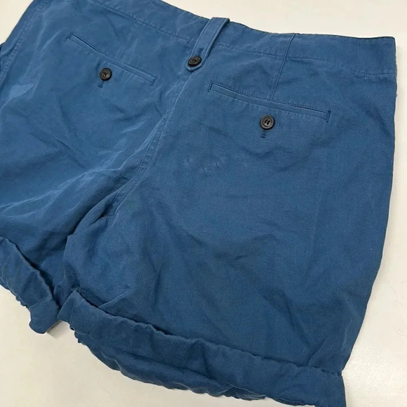 Burberry Brit Shorts Cuffed Knit Woven Woven Cotton Linen Blue Women's US Size 8 - Picture 6 of 10